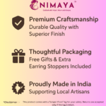 Nimaya Traditional Oxidised Bird Motif Earrings with Pink Stones & Pearl Jhumka Drops for Women & Girls - Image 4