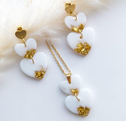 Golden Heart Drop Earrings
